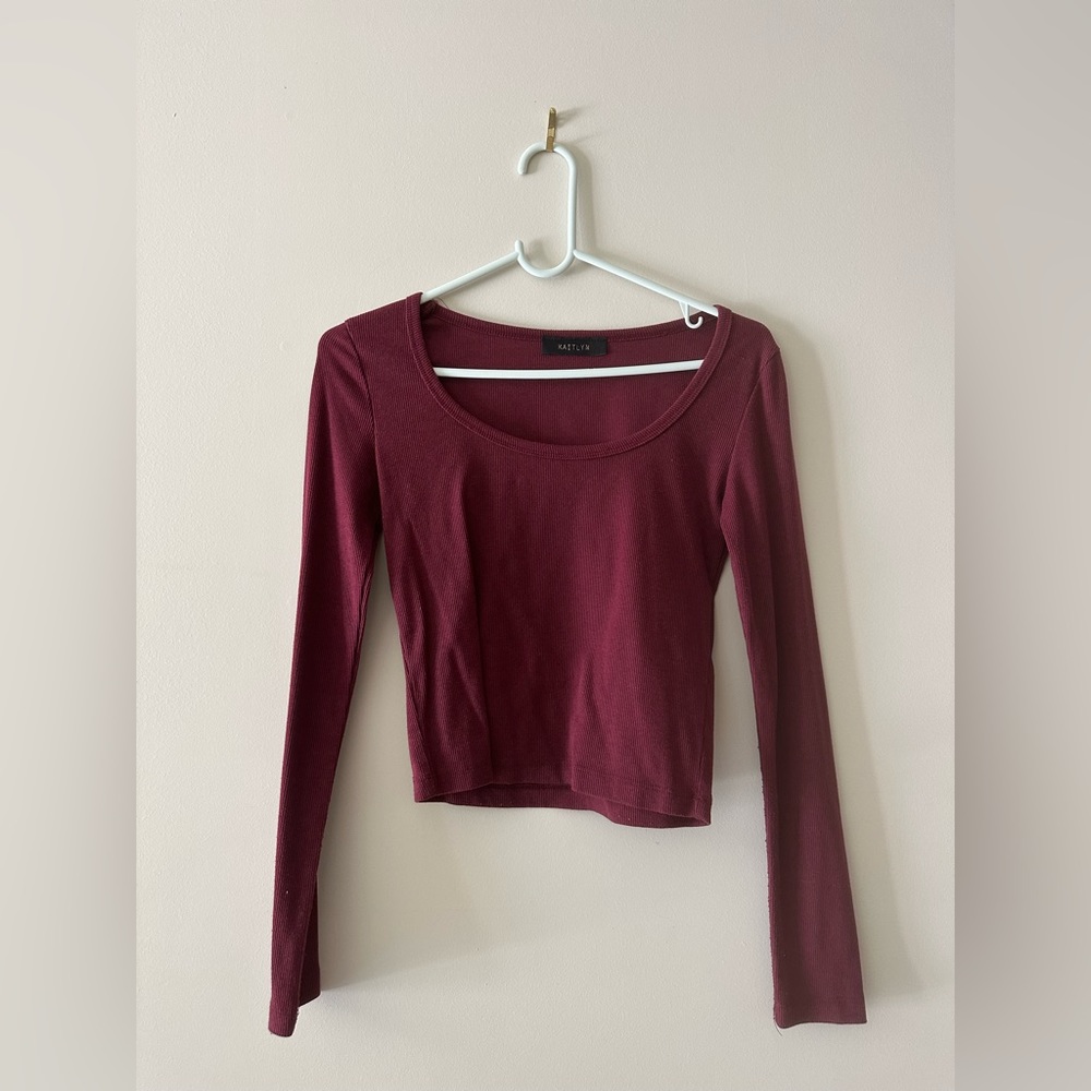 Maroon Crop Top